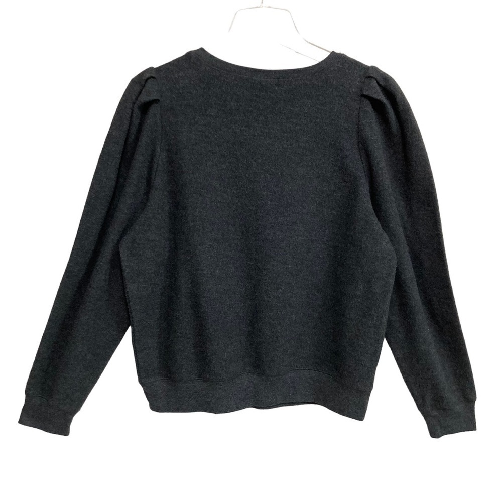TruSelf Sweatshirt Top Charcoal Gray Sequin Gold Silver Copper Size Large - Picture 2 of 9